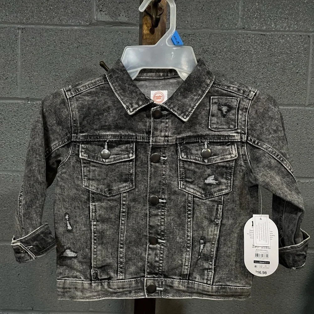 Stylish Black Denim Kids Jacket